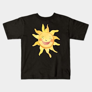 Watercolor Cute Smiling Happy Sun Kids T-Shirt